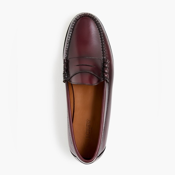 J. CREW Classic Leather Penny Loafer in Wine Size 10 1/2 M $198 BS114 - Picture 2 of 10